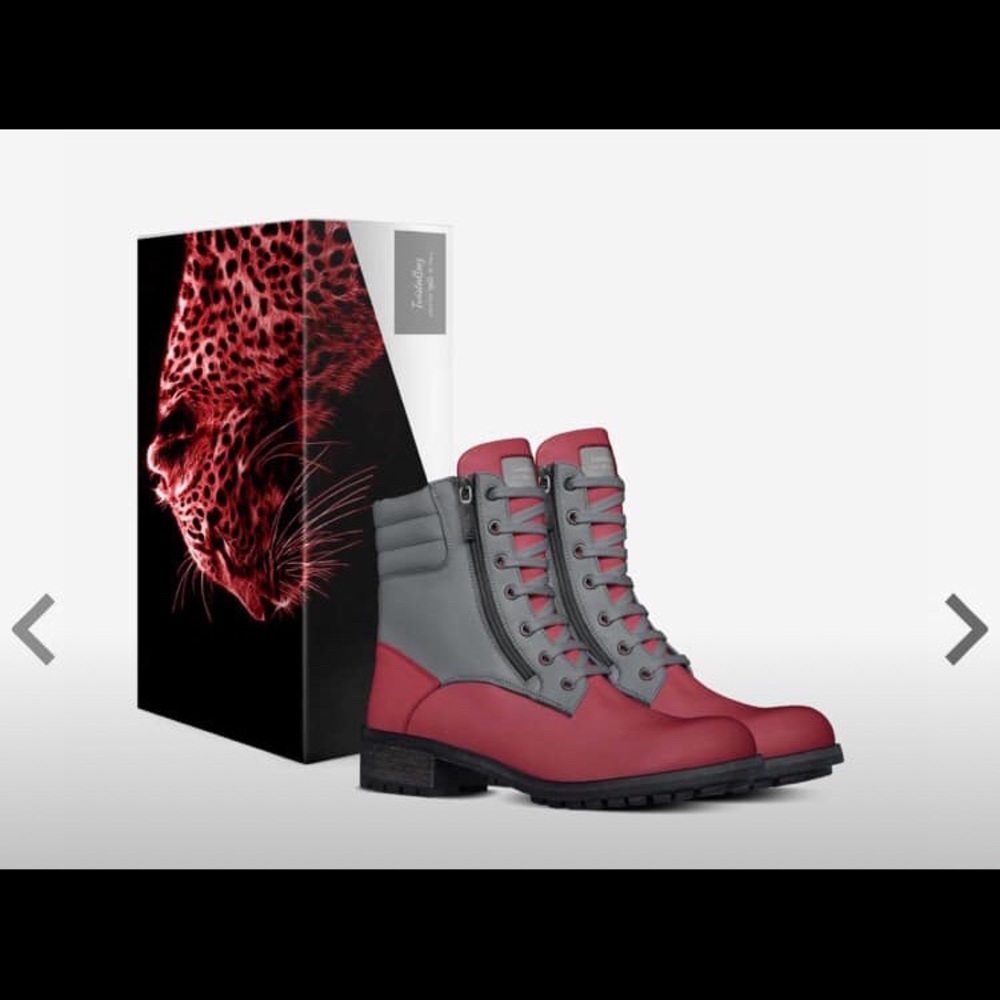 Military style designer boots